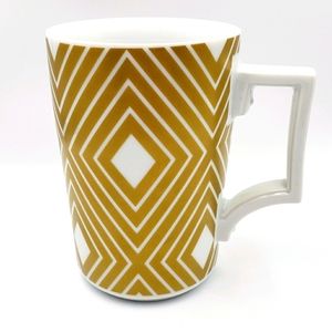 2013 Rosanna Germany 12oz Gold White argyle mug